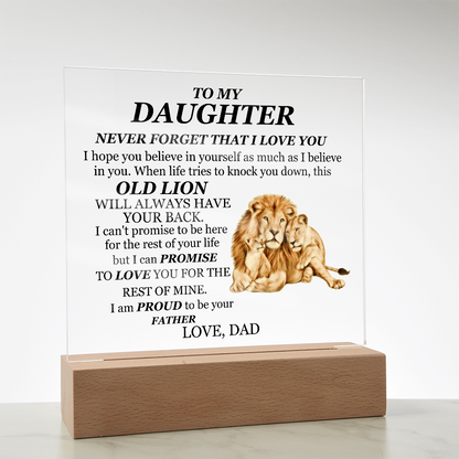 To My Daughter | Square Acrylic Plaque